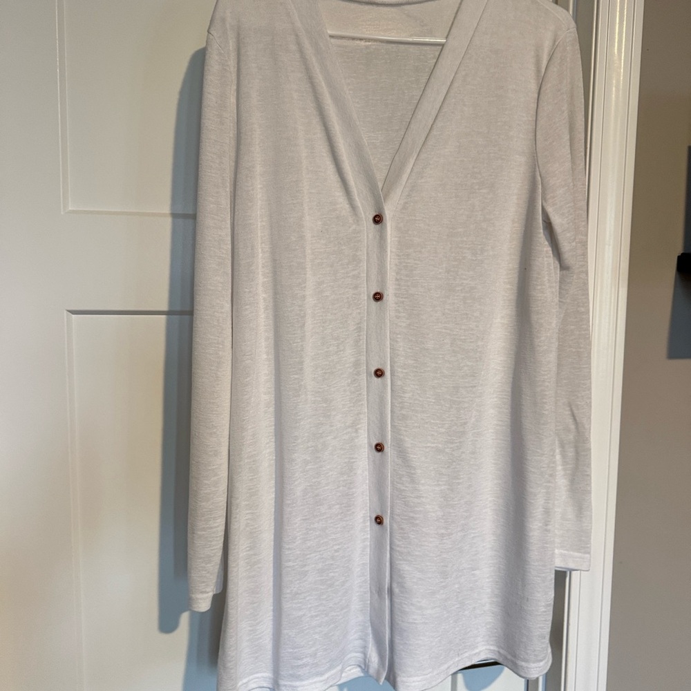 White Long Sleeve Cardigan